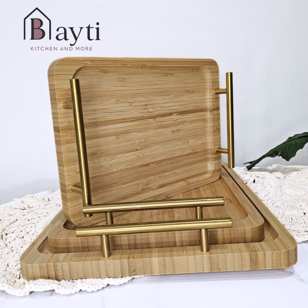 Bayti Wooden Mate Set with High-Quality Stainless Steel Pot and Wooden Cup for Authentic Gourmet Tea Includes 3 Sizes Wooden Tray Perfect for Tea Lovers