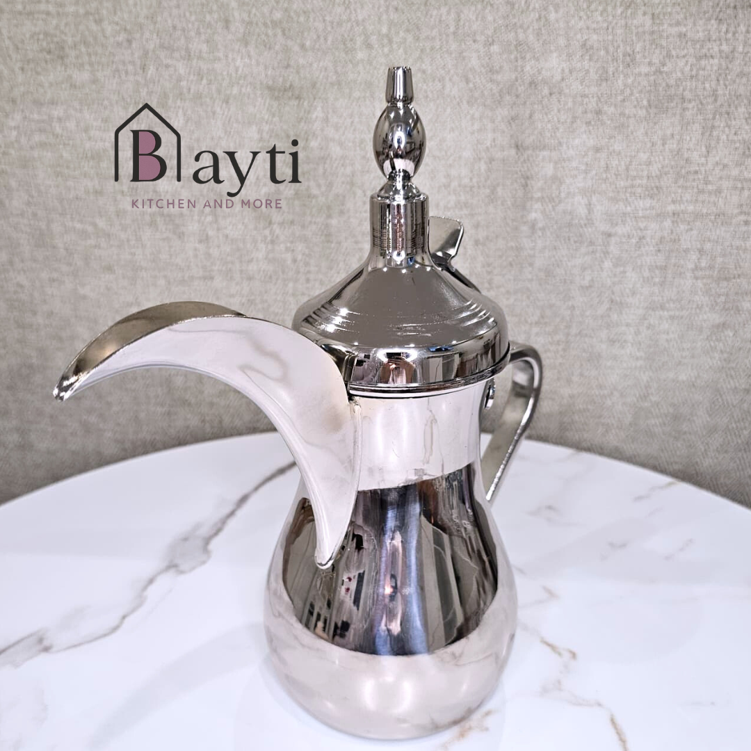 Bayti Luxury emirates Arabic Coffee Pot - Stainless Steel, Elegant Design, Perfect for Traditional Coffee Brewing